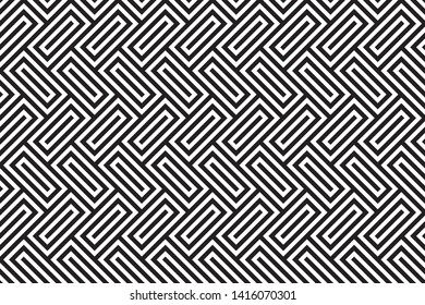 seamless geometric pattern. white and black stripes rectangular shape alternately. background, vector, illustration