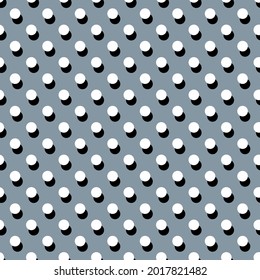 Seamless geometric pattern white circles on a dark gray background.
