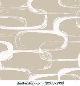 Seamless geometric pattern. White circles. Brush texture.