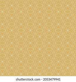 Seamless geometric pattern with white diagonal square on gold background. Abstract luxury christmas color vector print. Luxury creative print design for invite, gift certificate, voucher, card.