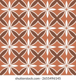 Nahtloses geometrisches Muster mit weißen Blumen auf rosafarbenem Hintergrund. Vektorgrafiken.