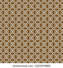 Seamless geometric pattern. White ornament on brown background, beautiful illustration for fabric, paper design