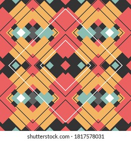 Seamless geometric pattern with white rhombuses. Vector illustration