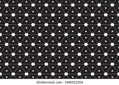 seamless geometric pattern white-black 
 triangle background, vector, illustration