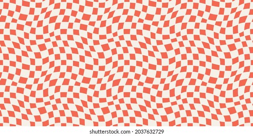 Seamless geometric pattern with woven and distorted checkers