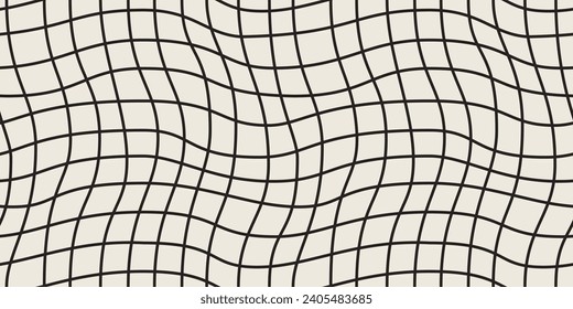 Seamless geometric pattern with woven and distorted checkers