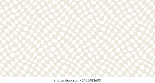 Seamless geometric pattern with woven and distorted checkers