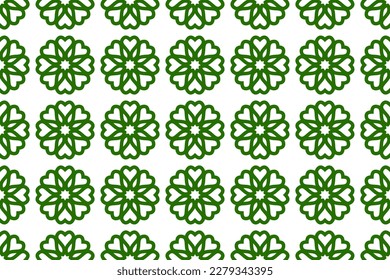 Patrón geométrico sin soldadura para envoltura, tela y adorno. Ilustración vectorial en color verde.