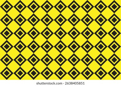 A seamless geometric pattern with yellow and black shapes illustration.