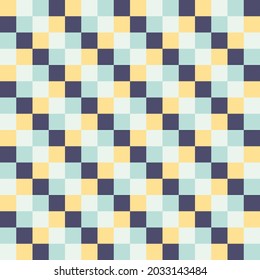 Nahtloses geometrisches Muster. Gelber und blauer schwarzer Hintergrund.