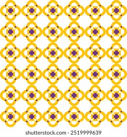 Seamless geometric pattern with yellow diamonds on a white background 