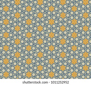 seamless geometric pattern with yellow flowers
