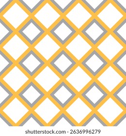 Seamless geometric pattern with yellow rhombus on a white background