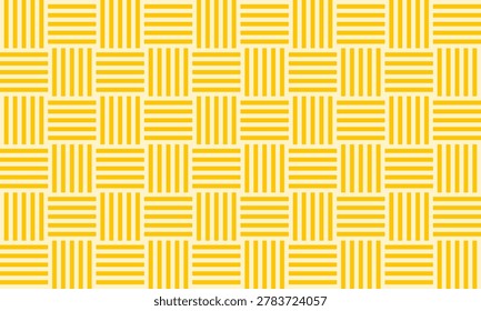 Seamless geometric pattern with a yellow and white woven or striped design.