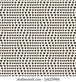 Seamless geometric pattern. Zig Zag from hearts. Vector repeating texture