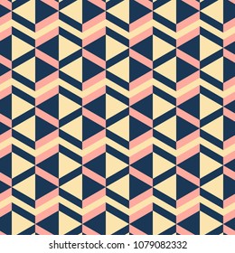 Seamless geometric pattern of zigzag and triangles. Modern fashion diamond shaped print