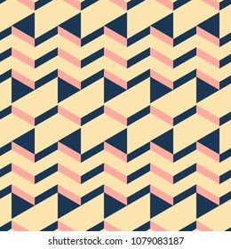 Seamless geometric pattern of zigzag and triangles. Modern fashion print
