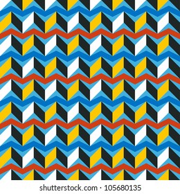Seamless geometric pattern with zigzags. Can be used in textiles, for book design, website background.