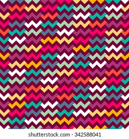Seamless geometric pattern with zigzags. Can be used in textiles, for book design, website background.