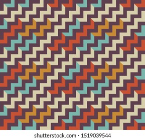 Seamless geometric pattern with zigzags. Textile printing, fabric, package, cover, greeting cards.