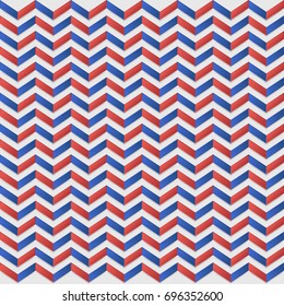 Seamless geometric pattern with zigzags. Usa color style fashion background.