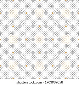 Seamless geometric pattern.Background with diagonal elements. Surface for wrapping paper, shirts, cloths.An endlessly repeating texture of lines, diamonds and dots.Vector illustration.