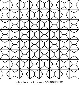 Seamless geometric pattern.Black and white color.Great design for print, lasercutting, engraving,wrapping.Average thickness lines.