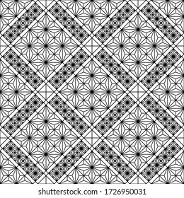 Seamless geometric pattern.Black and white color.Great design for print, lasercutting, engraving.Average thickness lines.