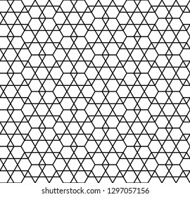 Seamless Geometric Pattern.Great Design For Any Purposes. Pattern Background Vector.Black And White.