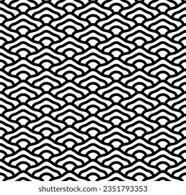 Seamless geometric pattern.Japanese waves ornament style