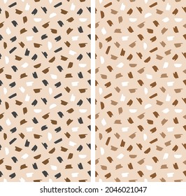 seamless geometric patterns. Abstract bright shapes are arranged randomly. Vector illustration
