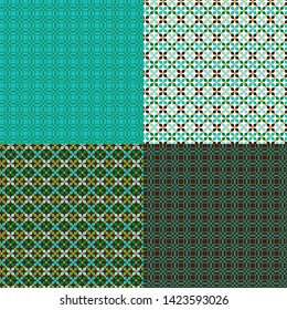 seamless geometric patterns with blue and green