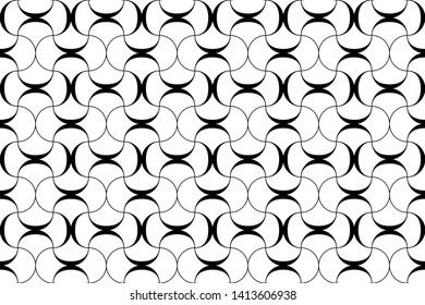 Seamless geometric patterns. curved shape. background, vector, illustration, geometric pattern black white
