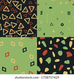 Seamless geometric patterns decorative set