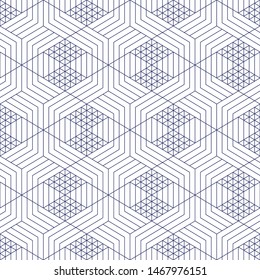 Seamless geometric patterns for fabric, formal shirts, casual with elegant blue stripe motifs 