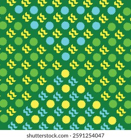 Seamless Geometric Patterns green with luminous with Bold Lines and Abstract Shapes for Modern Design