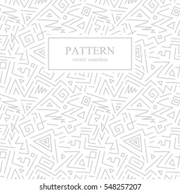 Seamless geometric patterns in memphis style. Fashion 80-90s. Hand drawn design.White and gray background.