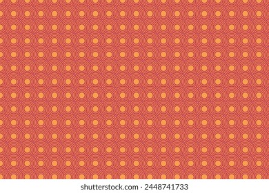 seamless geometric patterns orange circle. Vector illustration