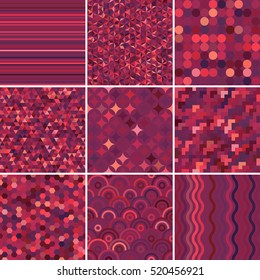 Seamless geometric patterns set. Contemporary graphic design. Endless backgrounds collection, seamless lace texture for banners, flyers, invitation cards. 