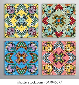 Seamless geometric patterns set with repeating fabric texture for Wedding, Bridal, Valentine's day or Birthday Invitations, fabric or paper print. Vector collection