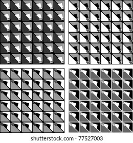 Seamless geometric patterns set. Vector illustration.