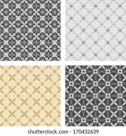 Seamless geometric patterns vector set