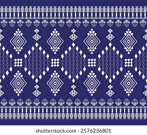 Seamless geometric patterns with vibrant colors, used for textile printing by indigenous tribes in southwestern Navajo.
