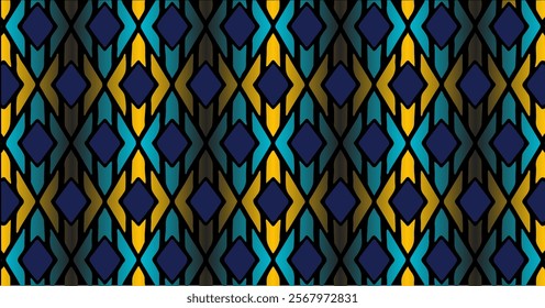 Seamless geometric patterns with vibrant and contrasting colors, perfect for background designs, textiles, and decorations. High-quality and versatile for various creative projects