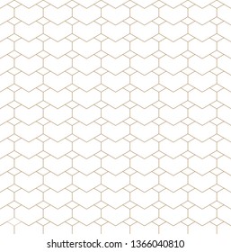 Seamless geometric pattern.Small thickness lines.Golden color.