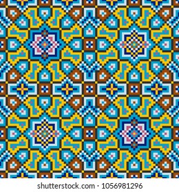Seamless geometric pattern.Traditional mosaic art.