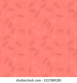 Seamless geometric pink banner. Vector illustration. Living Coral - trendy color 2019 year.
