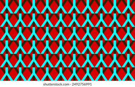 geométrica sin fisuras, textura de tela a cuadros, azul verde rojo diamante negro rectángulo tablero de ajedrez repetir patrón, Imagen completa, diseño para la impresión de tela, flecha de rombo fila Horizontal abajo, triángulo