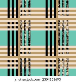 Seamless geometric plaid pattern. Vector Illustration.