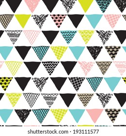 Seamless Geometric Plus Triangle Aztec Details Decorative Background Pattern In Vector